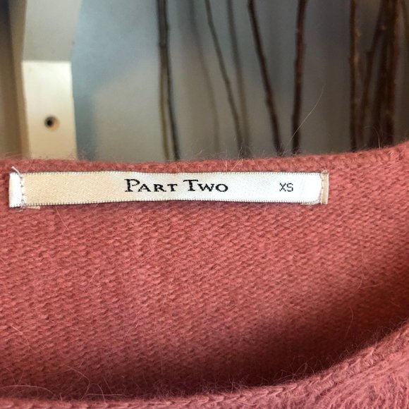 PART TWO Wide Neck Wool/Angola Sweater - XS - Dusty Rose - Picture 3 of 4